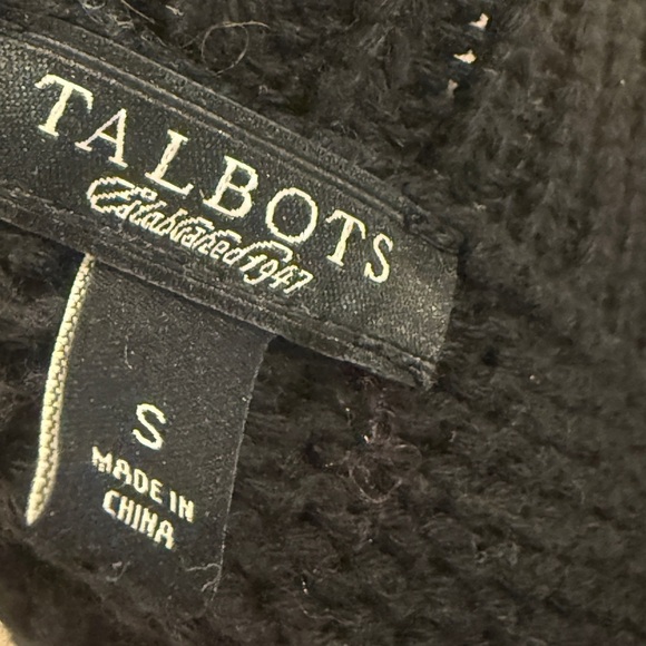 Talbots Black Crew Neck Cable Knit Sweater - Picture 6 of 7